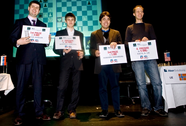 Smiling players at the prizegiving